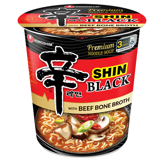 Nongshim Shin Ramen Black(Rich Beef Broth) Cup Noodle 2.64oz(75g)