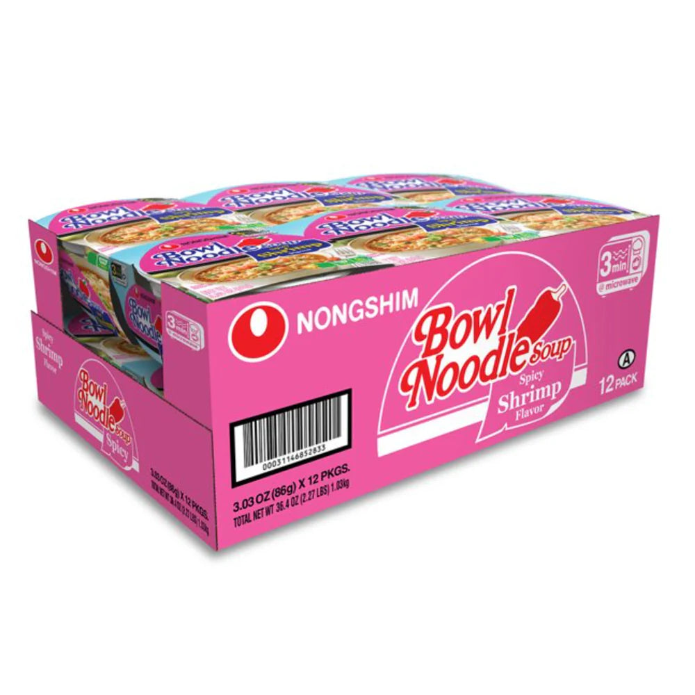 Nongshim Bowl Noodle Spicy Shrimp 3.03oz(86g)*12