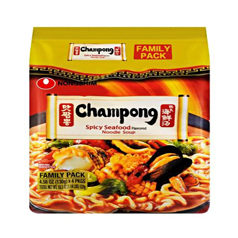 Nongshim Champong(Spicy Seafood) Ramen 4.58oz(130g)*4