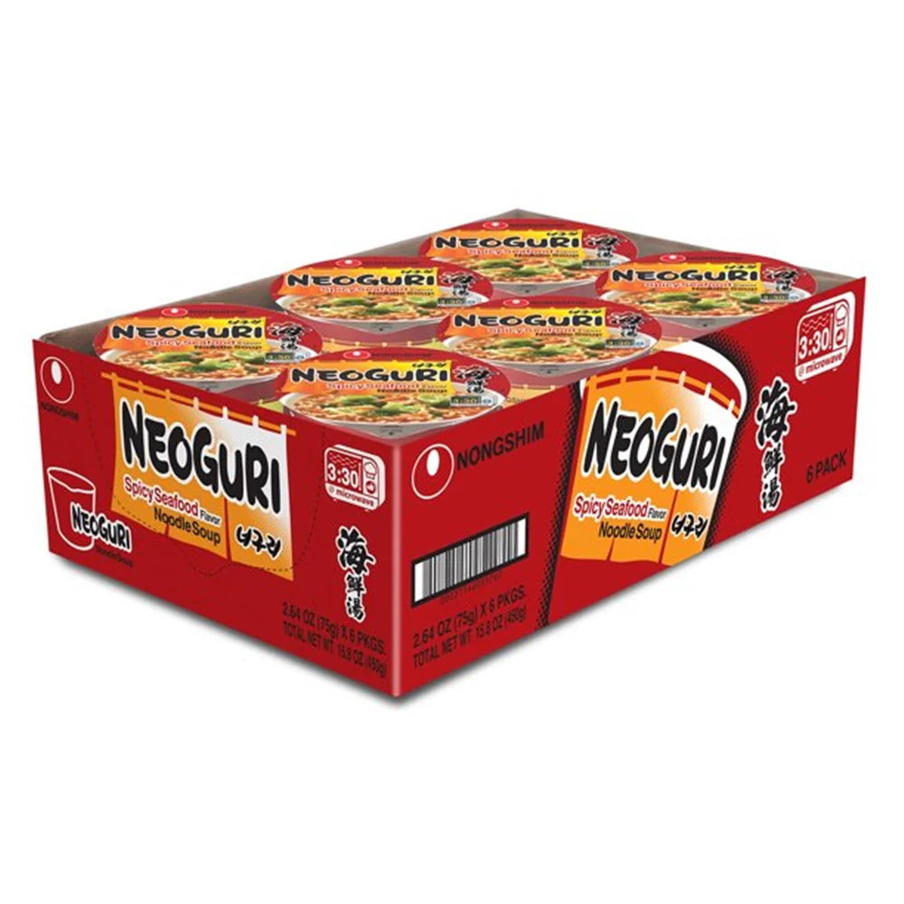 Nongshim Neoguri Spicy Seafood Cup Noodle 2.64oz(75g)*6