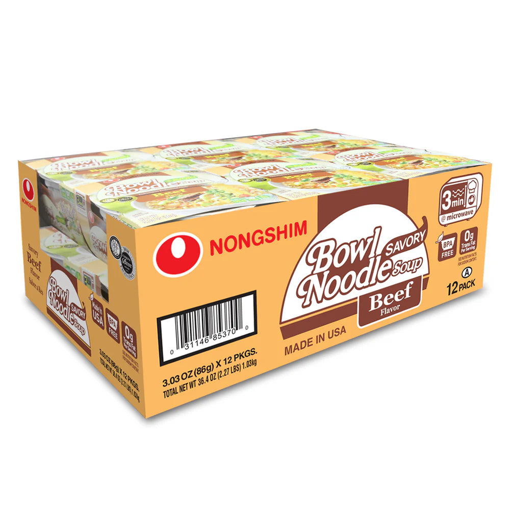 Nongshim Bowl Noodle Beef 3.03oz(86g)*12