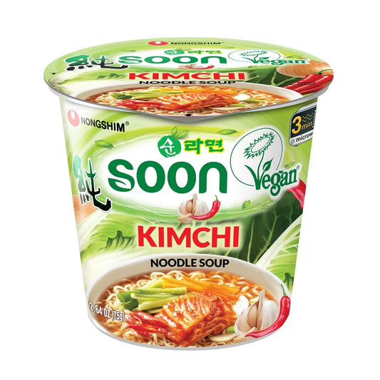 Nongshim Soon Vegan Kimchi Cup Noodle 2.64oz(75g)